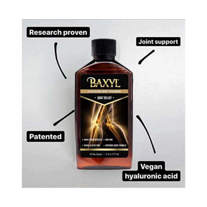 Baxyl - Liquid Hyaluronic Acid for Joint Relief Supplement (Vegan, Gluten-Free, Non-GMO, Patented Oral MHB3)