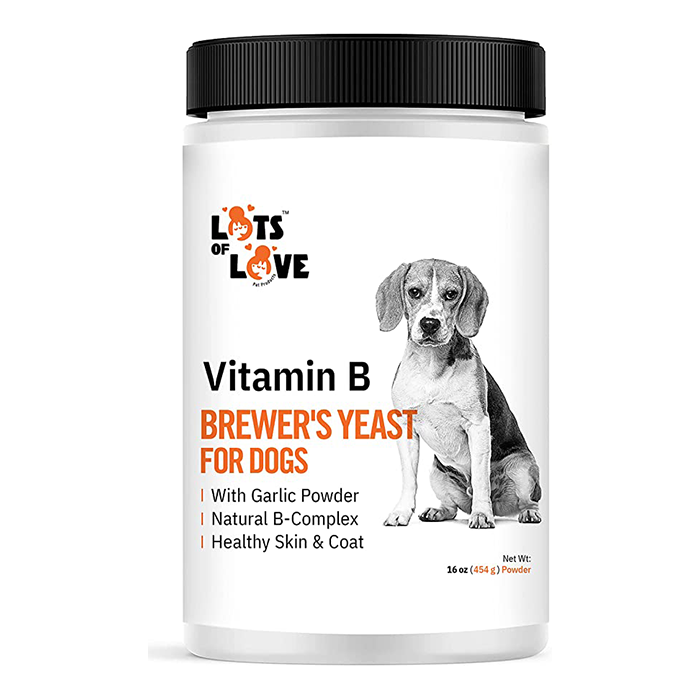 Brewer's Yeast Powder for Dogs - Garlic Flavoring, Vitamin B, Natural B-Complex, Niacin & Healthy Skin & Coat (1 Pound)