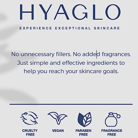 Roll over image to zoom in HYAGLO® Intense Moisture Hyaluronic Acid Hydrating Serum | Instant Skin Hydration | Topical Facial Treatment for Skin Dryness | Vegan-friendly, cruelty-free, paraben-free (1 oz)