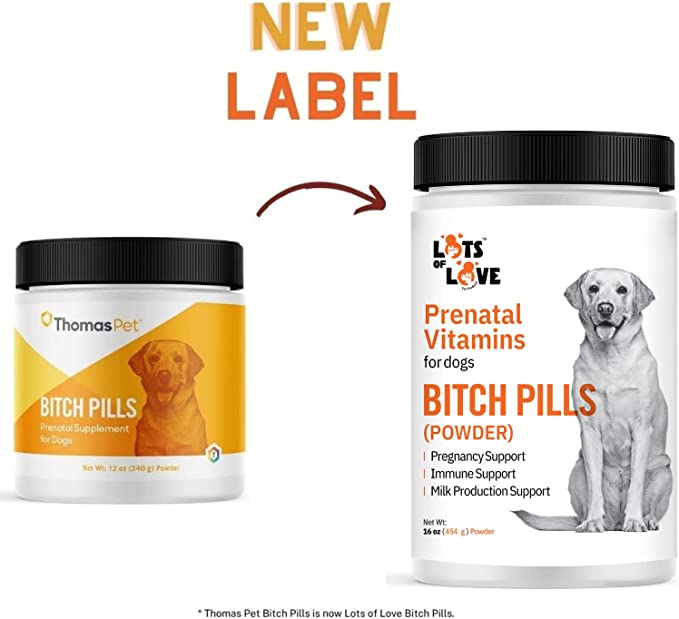 Bitch Pills (Powder Form) - Prenatal Vitamins for Dogs (Earlier Thomas Pet) - Folic Acid, B12, Calcium - Pregnant Dog Supplies (Liver, 1 Pound)