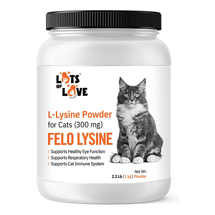 FELO LYSINE - L-Lysine Powder for Cats 300 mg (Thomas Pet Earlier), 1 Kg or 2.2 lb