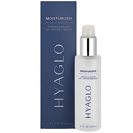 HYAGLO® Moisturizer – Light Hyaluronic Acid Skincare – Morning & Night Moisture - Great for Summer | Vitamin C & E, Marshmallow Root Face Moisturizer for Women, (2 fl oz)