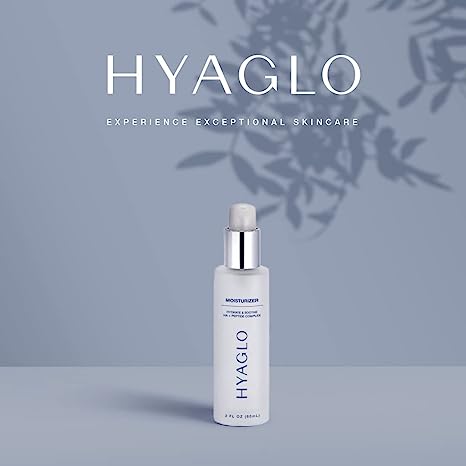 HYAGLO® Moisturizer – Light Hyaluronic Acid Skincare – Morning & Night Moisture - Great for Summer | Vitamin C & E, Marshmallow Root Face Moisturizer for Women, (2 fl oz)