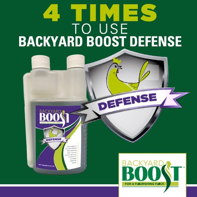 Backyard Boost Defense for Poultry, Multivitamin for Chickens, Restores Digestive Health for Hens, Poultry Hydration - 8oz