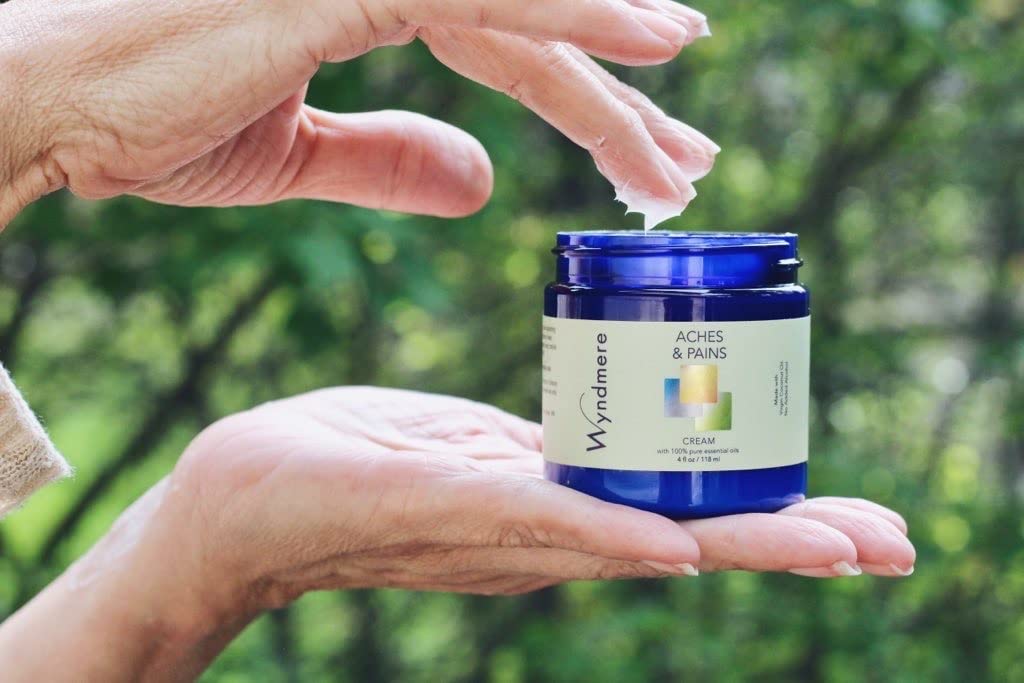 Wyndmere Aches & Pains Cream - Handcrafted with 100% Pure Essential Oils and All-Natural Ingredients - Paraben Free Alcohol Free - 4oz