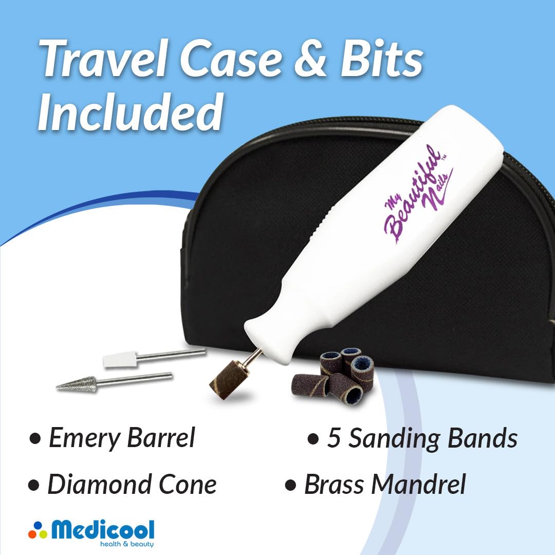 Medicool My Beautiful Nails Portable Travel Size Nail Drill with Case and Bit Kit | MY BEAUTI