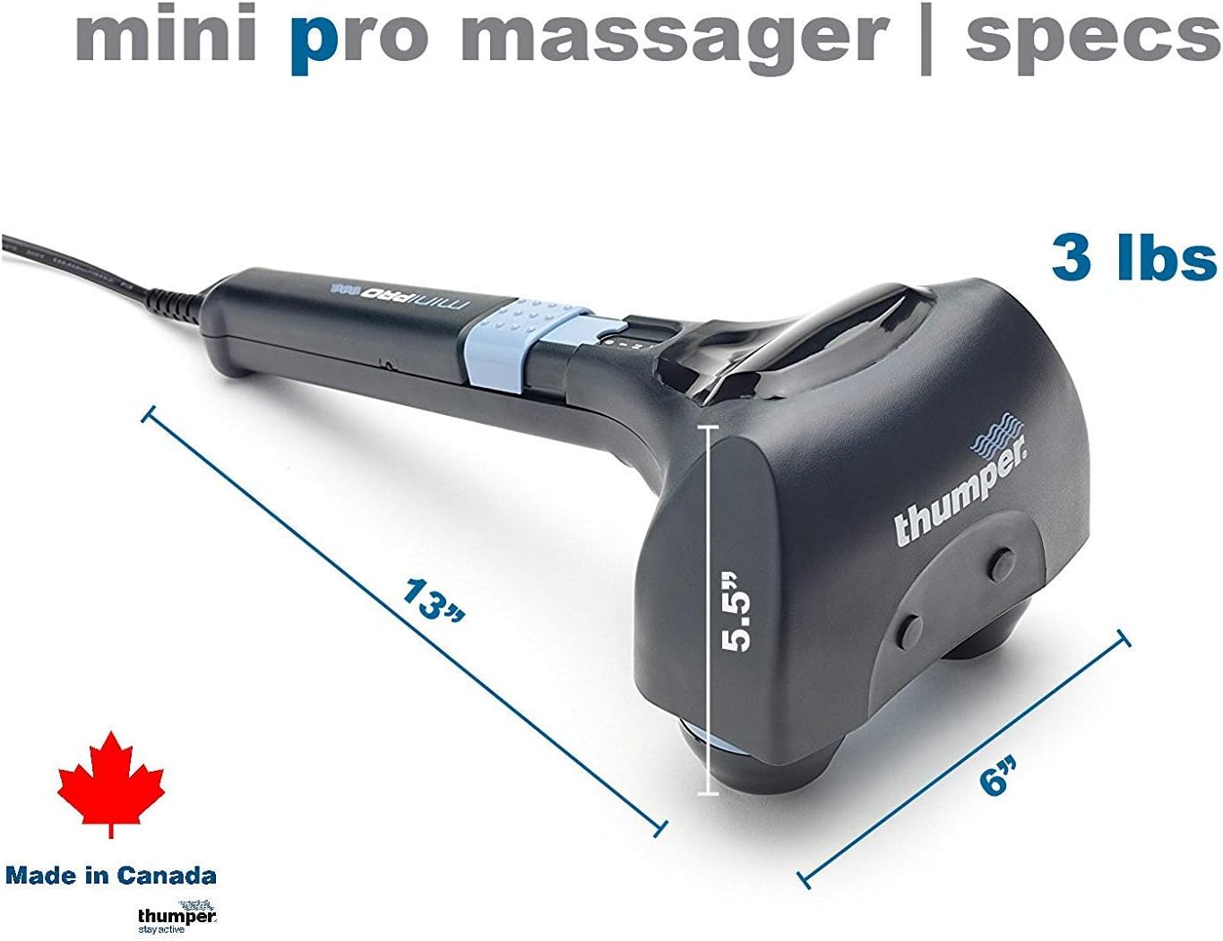 Thumper Mini Pro Hand Held Percussive Massager with Carrying Case