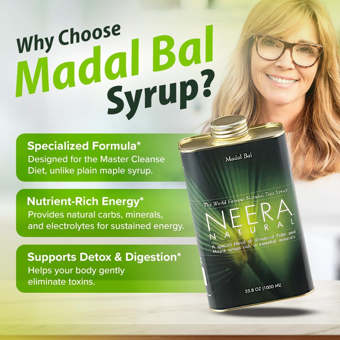 Madal Bal Syrup Master Cleanse – Lemonade Detox Cleanser with Cayenne & Maple, Colon & Body Cleanse, Belly Fat Support for Women, Green Can, 33.8 FL OZ