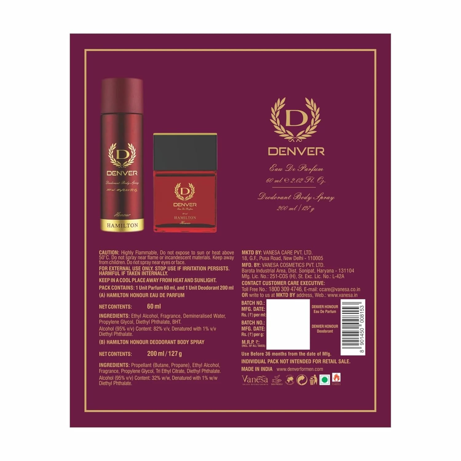 Gift Pack Honour (Perfume 60 ml + Deodorant 165 ml)