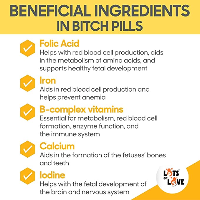 Bitch Pills (Powder Form) - Prenatal Vitamins for Dogs (Earlier Thomas Pet) - Folic Acid, B12, Calcium - Pregnant Dog Supplies (Liver, 1 Pound)