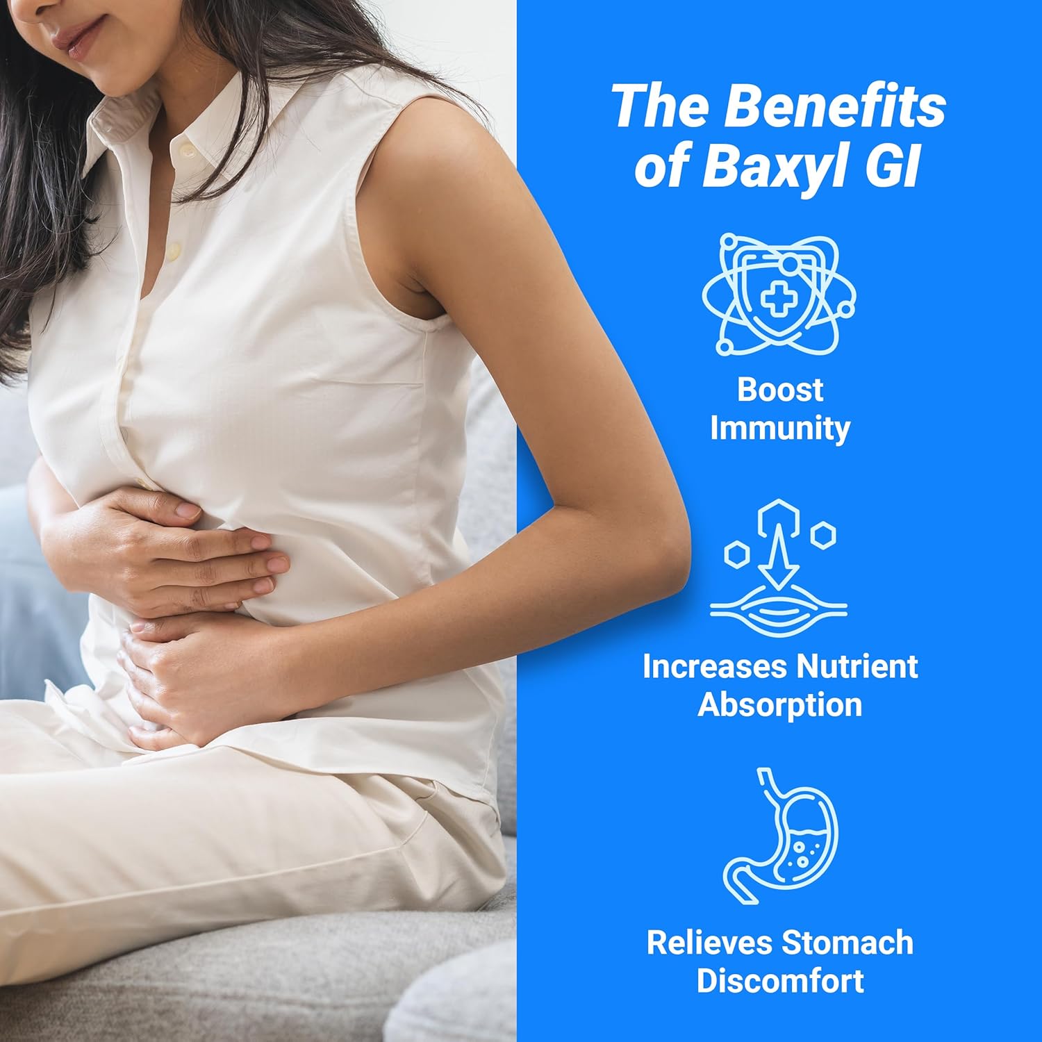 BAXYL + GI Bundle - Liquid Hyaluronic Acid for Joint Relief & MHB3Hyaluronan and Amaferm for Digestion, Digestive Aid & Stomach Relief