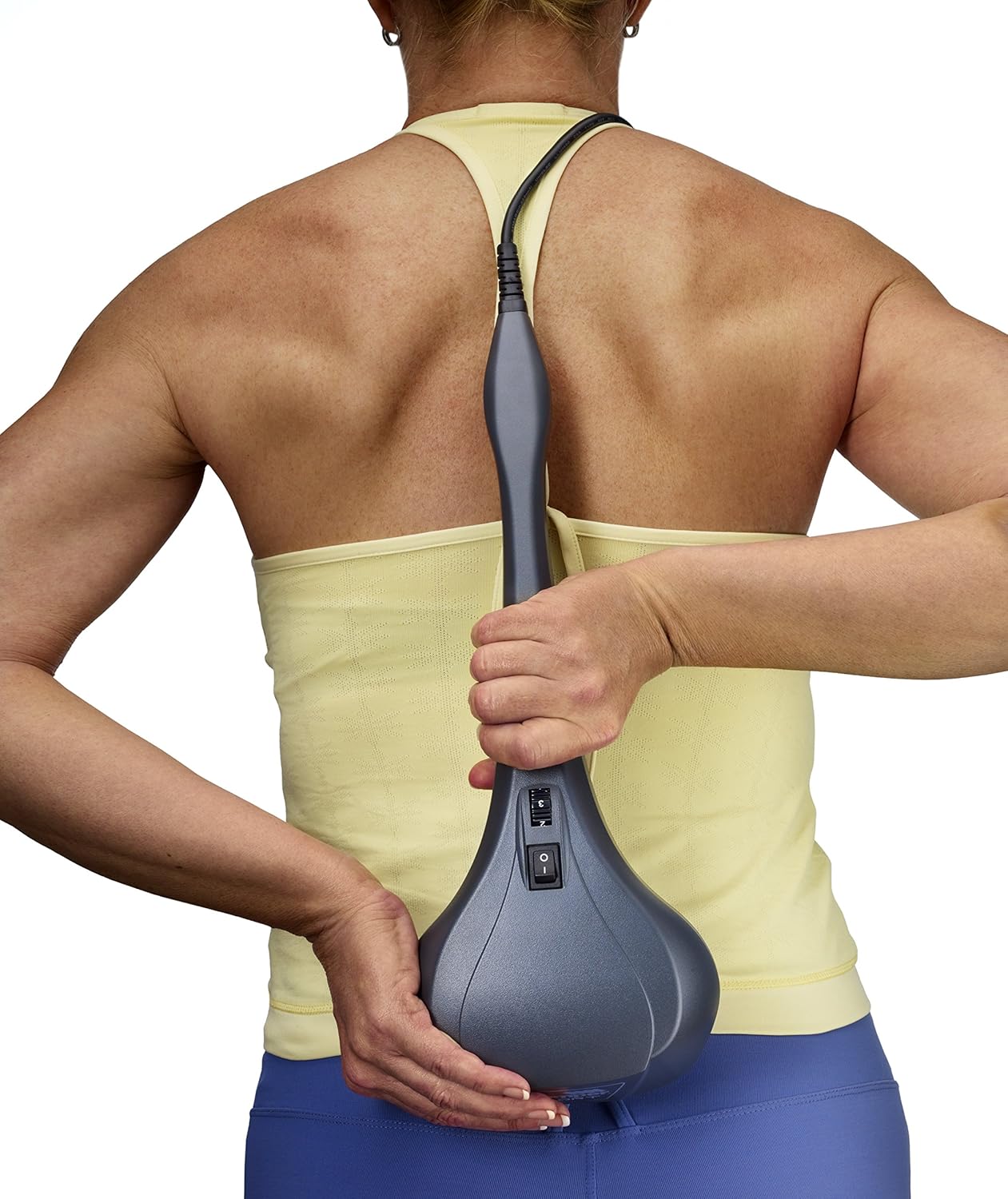 Thumper Sport Percussive Massager - Deep Tissue Home use Massage for Muscles, Back, Shoulders, Neck, Legs, arms. Portable Therapy Action Electric Handheld Massager with Long Handle