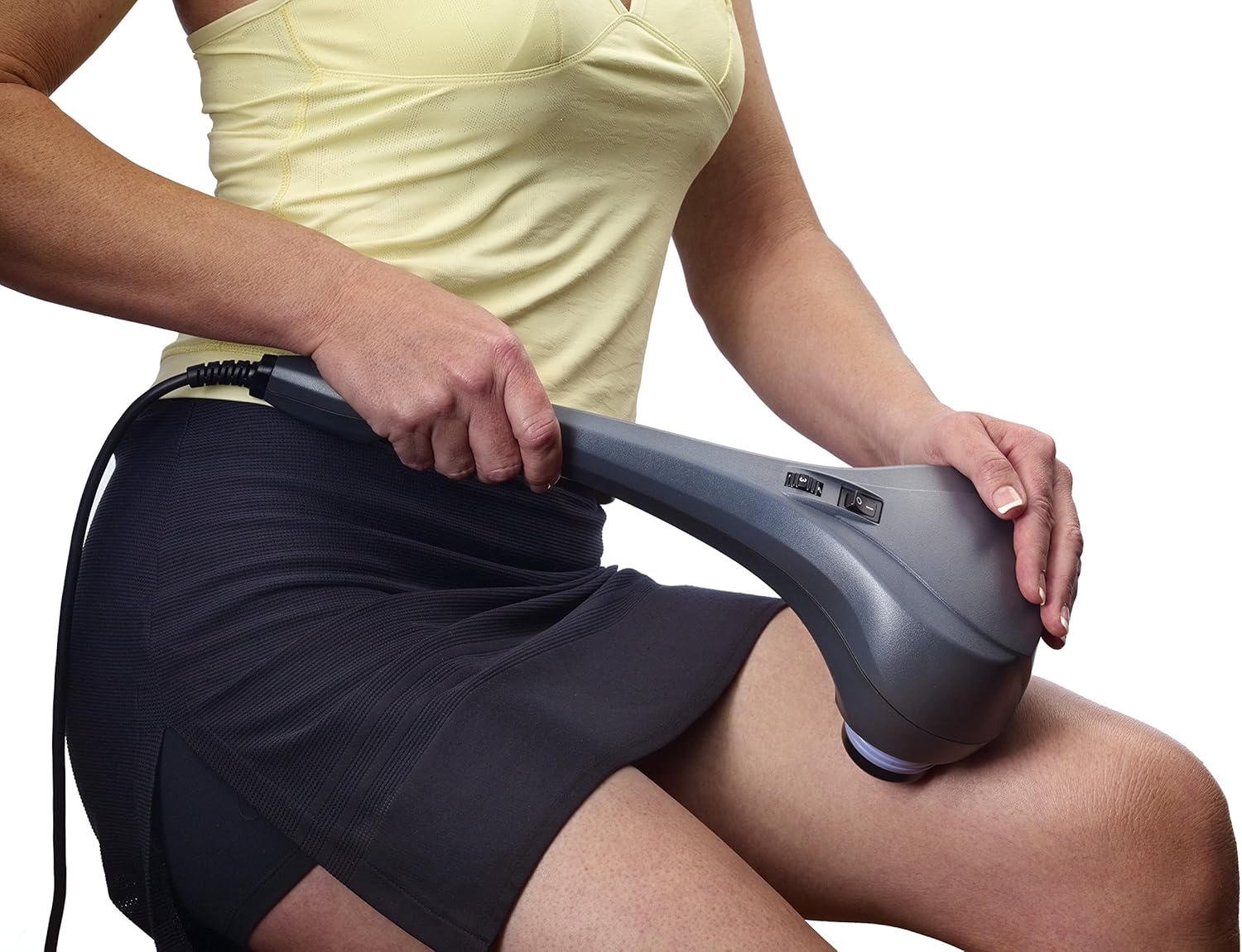 Thumper Sport Percussive Massager - Deep Tissue Home use Massage for Muscles, Back, Shoulders, Neck, Legs, arms. Portable Therapy Action Electric Handheld Massager with Long Handle
